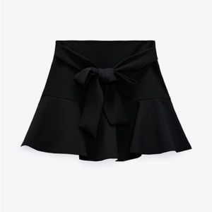 Black Bow Trim Skort Zara